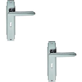 Two-Piece Chrome 205×45mm Loop Handles featuring Lockback Plate