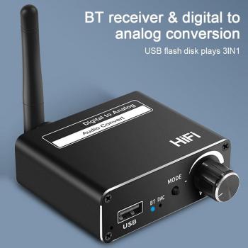 Bluetooth 5.0 Audio DAC Converter with Optical and Coaxial Inputs