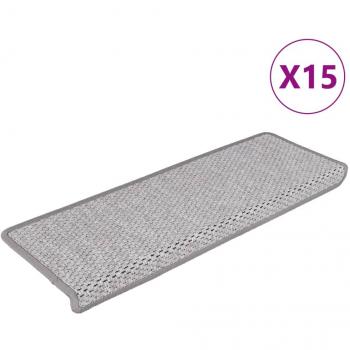 VidaXL Tapis adhésifs pour escaliers 15 pcs 65x21x4 cm Beige