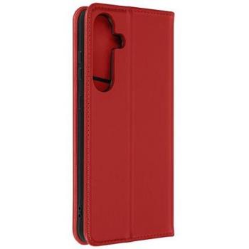 Étui cuir authentique Galaxy S24 Plus AVIZAR, design rigide, coupe lisse, rouge