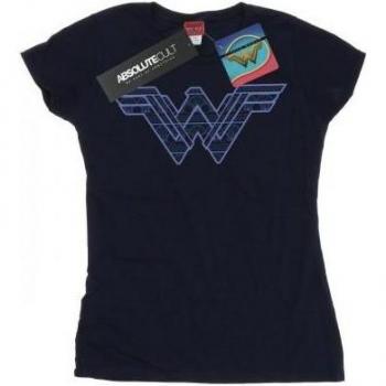 Maglietta Wonder Woman in cotone, design logo, blu scuro