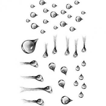 Transparentes Gummi Stempelset Wasser Tropfen