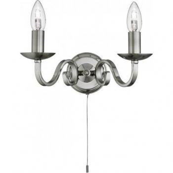 Satin Silver Richmond 2-Light Wall Lamp E14