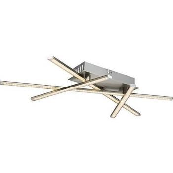 LED-Deckenstrahler „Sparkle Nickel“ – 4‑Stäbe, Glitzerfolie, Warmweiß, Wohnraum-Highlight