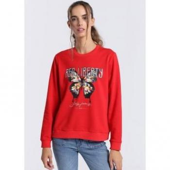 Sudadera Lois Jeans para mujer con cuello caja y detalle de mariposa