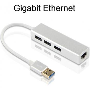 USB 3.0 Hub with RJ45 Ethernet Port