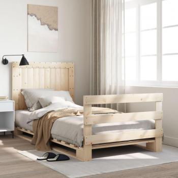 Giroletto 100x200 cm con Testiera in Legno Massello di Pino
