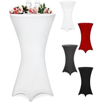 Round White Table Cover for Cocktail Tables 80cm