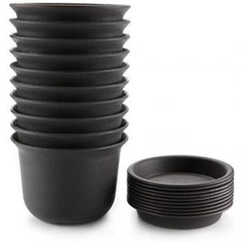 Set di Vasi T4U 10,9 cm in Plastica – Piattino Grigio