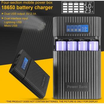 Contenedor de Baterías 18650 con Salidas USB
