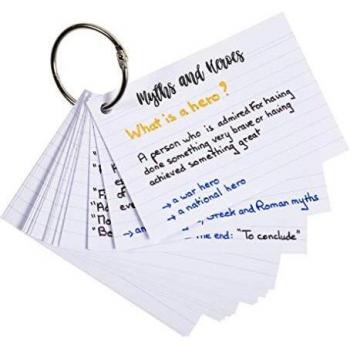 Paquet de 50 flashcards bristol A7 perforées