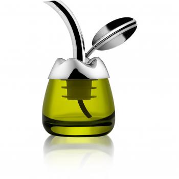 Alessi Fior d'Olio 18/10 Stainless Steel Olive Oil Pourer with Glass Taster – Mirror Polished