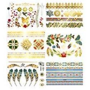 Tropical Boho Gold Temporary Tattoos