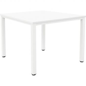 TC Fraction Infinity Square White Table with White Legs