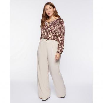 Fiorella Rubino Pantalón Palazzo de Pliegues y Liso