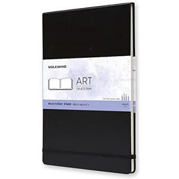 MOLESKINE Notizbuch Notizbuch Aquarellpapier A4 200g/qm 30 Blatt Hardcover schwarz.