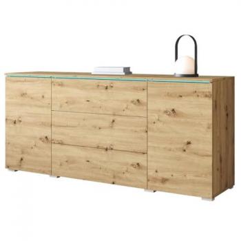 Commode Sarasota 142, Style Chêne Artisan, Éclairage Inclus
