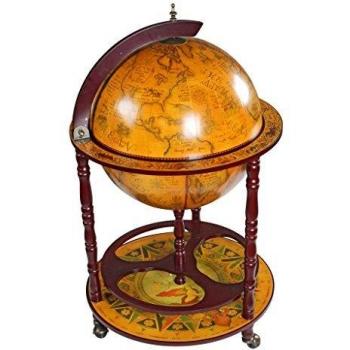 Mappamondo a Rotelle in Legno MDF, 96,5 cm – Design Toscano