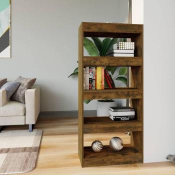 VidaXL Library Cabinet/Room Divider Smoked Oak 60x30x135 cm Engineered Wood