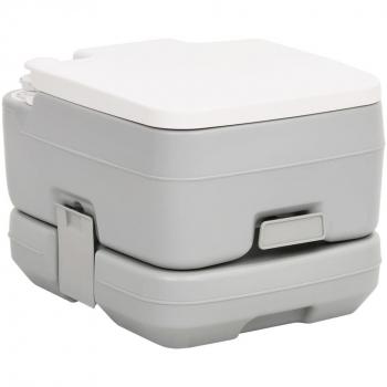 VidaXL Camping-Toilette Tragbar 10+10 L HDPE Grau-Weiß
