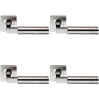 Polished and Satin Steel Mitered Bar Handles (4×Pair) – Concealed Fix