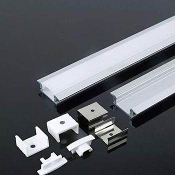 Profilo Alluminio Da Incasso 2 Metri Bianco 24,7x7mm