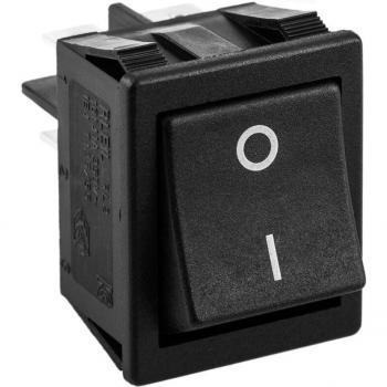 Interruptor negro de doble polo y doble tiro 4 pines