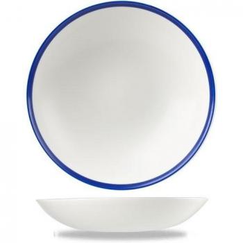 Retro Blue Porzellan Schale tief