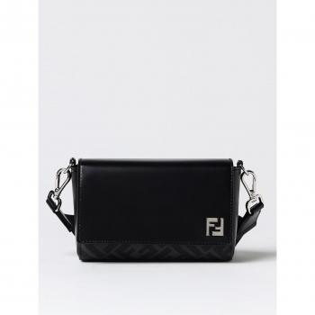 Fendi Men's Black FF Canvas Shoulder Bag