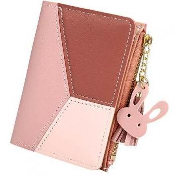 Mini Portafoglio JOSEKO – Donna, pelle PU, frangia cuore, pochette rosa e rosso