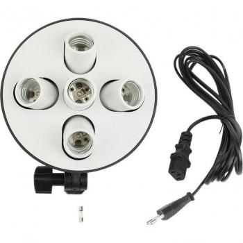 Adaptador Softbox 5Lámparas E27 Hembra con Soporte de Luz