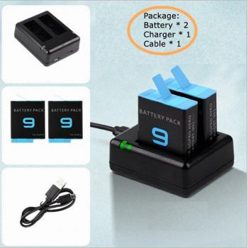 Rechargeable 1720mAh Battery and Dual Charger for GoPro Hero 9 Black
