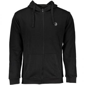 Sergio Tacchini Black Hooded Zip Sweatshirt for Men, Size L