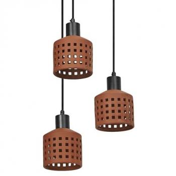 LEDVANCE DECOR Suspension Clay Windows en argile, marron, 3 flammes, E27