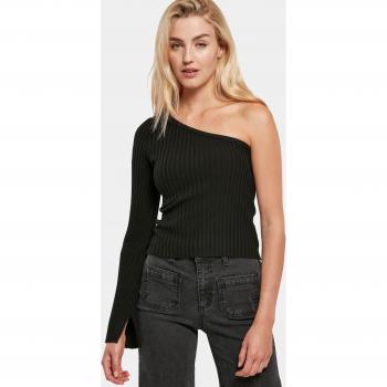 Urban Classics Damen Feinstrickpullover mit einem Ärmel, schwarz