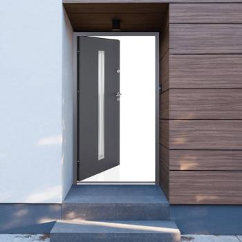 Porte d'entrée en aluminium 110x207,5 cm couleur Anthracite