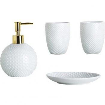 Minimalist White Bath Set with Lotion Bottle