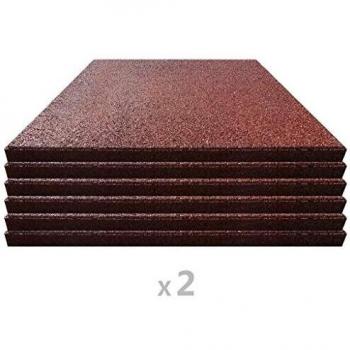 VidaXL Red Fall Protection Rubber Tiles 12 pcs 50x50x3 cm