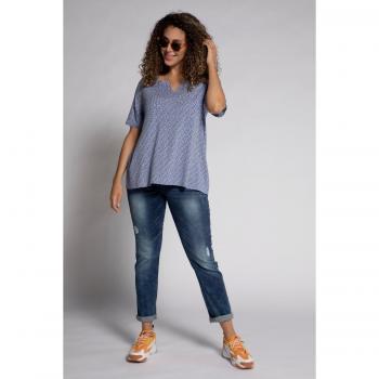 Women's Plus Size A-line Top, Blue Pebble Print, Size 24/26, Viscose
