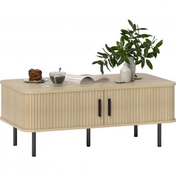 Mesa de Centro HOMCOM con Patas de Acero y 2 Compartimientos