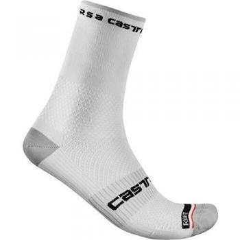 Castelli Rosso Corsa Pro 15 Socks (White), Size: S/M