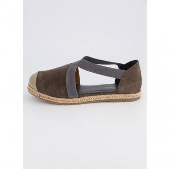 Espadrillas grigie in pelle scamosciata, Donna, Taglia: 41, Ulla Popken