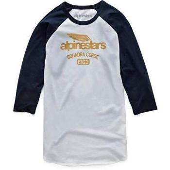 Alpinestars T-shirt Winged Team manches longues Blanc Bleu taille L