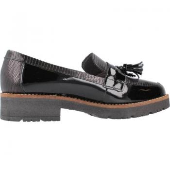 PITILLOS Mocasín Mujer con Borlas Negro 5377