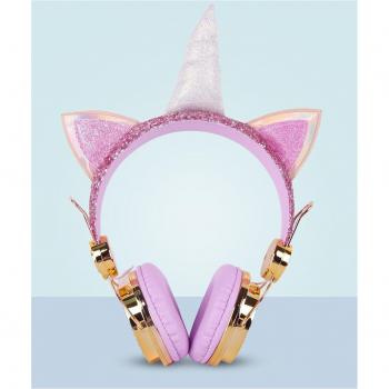 Casque Mignon Licorne 3,5mm avec Microphone pour Enfants