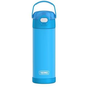 THERMOS Trinkflasche „FUNTAINER“ – 0,47 L, doppelwandiger Edelstahl, spülmaschinenfest, Push‑Button‑Deckel