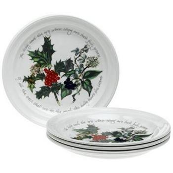 Portmeirion Gifts HV05075 Plate (Set of 1), Ceramic, Multicolor Holly & Ivy Design