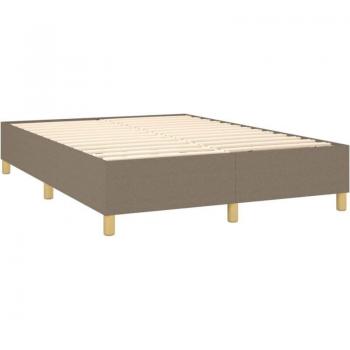 Lit à sommier en lattes, cadre 140×200 cm, tissu taupe – TDL0206934