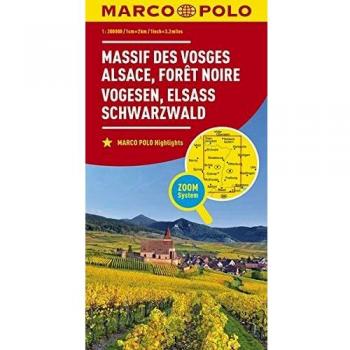 MARCO POLO Karte Frankreich Vogesen, Elsass, Schwarzwald 1:200 000: Wegenkaart 1:200 000