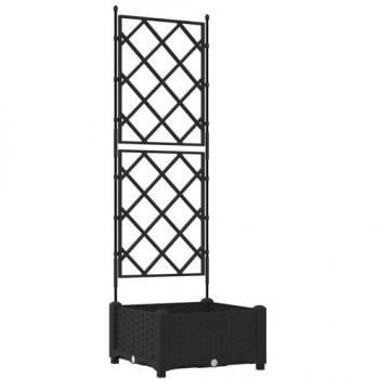 Contenitore per Piante con Traliccio Nero 40x40x125,5 cm